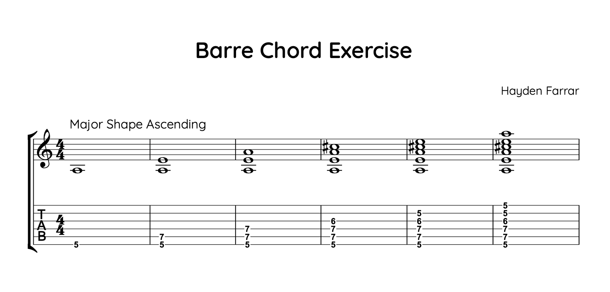 bar chord guitar